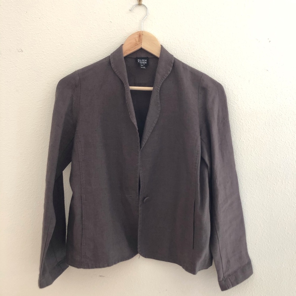 Eileen Fisher Irish Linen Gray blazer, PP